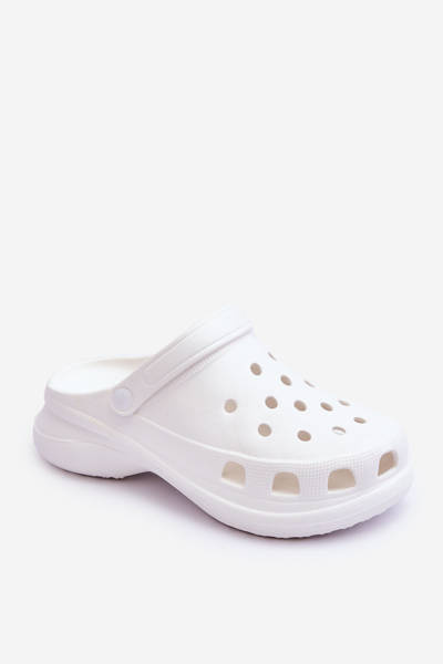 Поролонові босоніжки Crocs на масивній підошві Білі Katniss