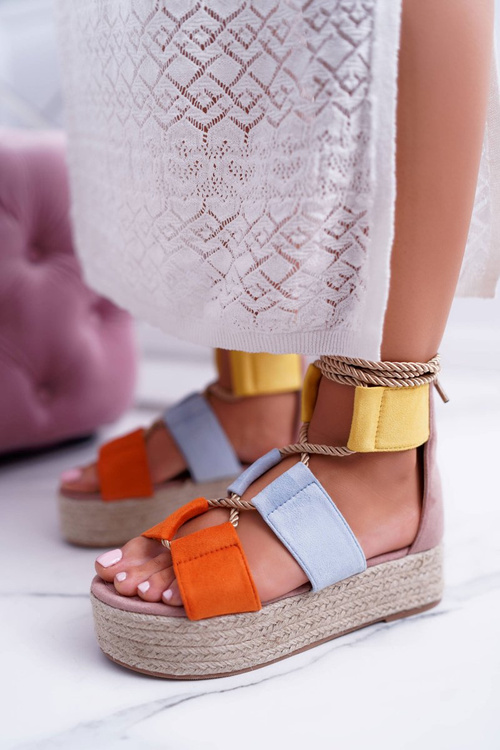 Жіночі різнокольорові босоніжки на платформі еспадрільї Manado