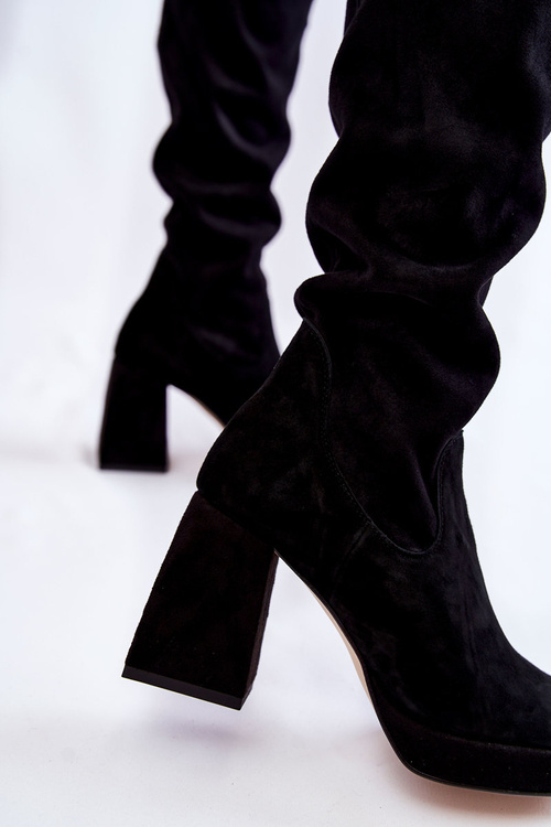 Жіночі замшеві чоботи Kessler чорного кольору