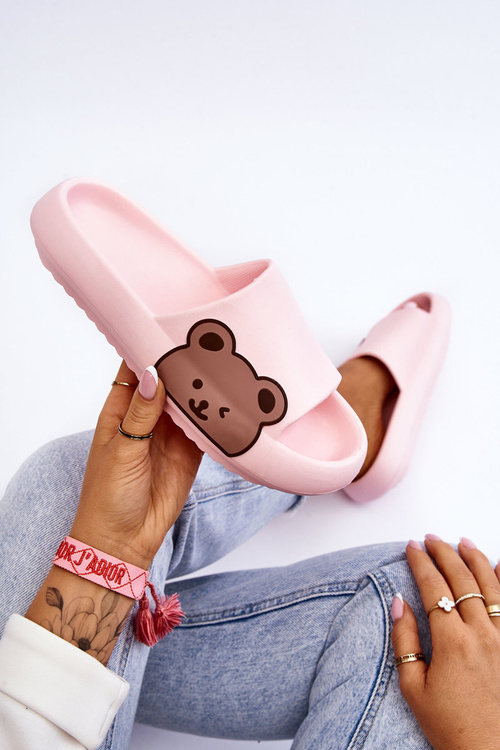 Жіночі легкі пінопластові тапочки з мотивом ведмедя, рожевий паризький колір