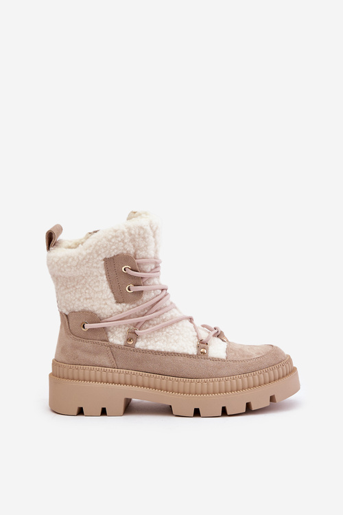 Чоботи з хутром, бежеві Merilana