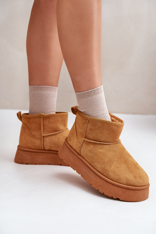 Низькі жіночі зимові черевики на платформі, утеплені хутром Camel Saldren