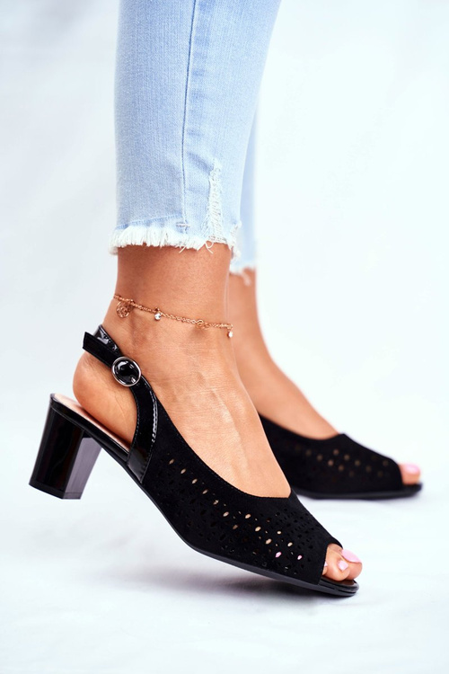 Жіночі босоніжки на підборах Sergio Leone чорні SK832