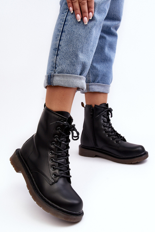 Жіночі черевики Trapper на блискавці чорного кольору Mibrasa