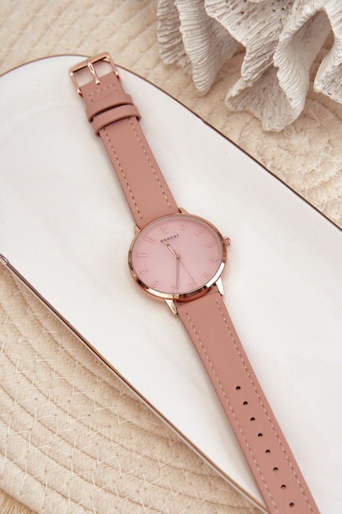 Жіночий шкіряний аналоговий годинник без нікелю Ernest Pink E94195