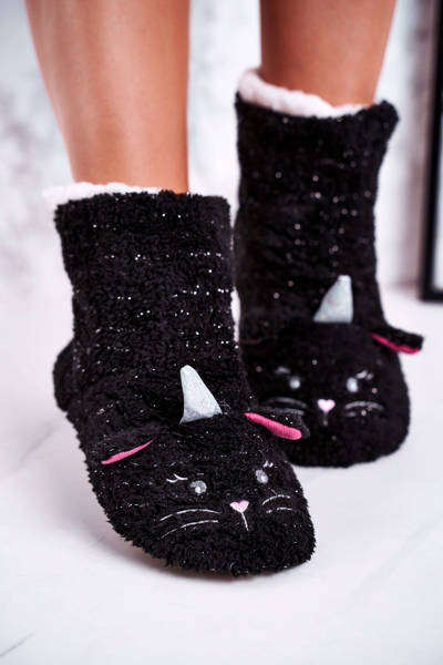 Дитячі тапочки на овчині Kitten Black