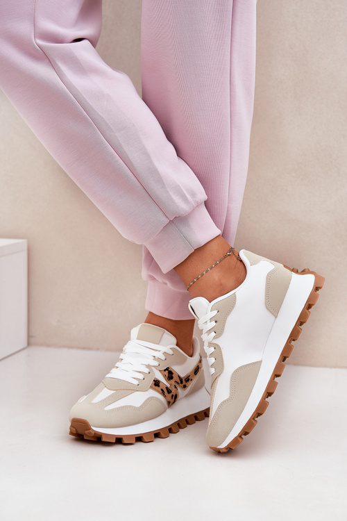 Кросівки Спортивне Взуття Жіноче Леопардове Бежеве Калелія