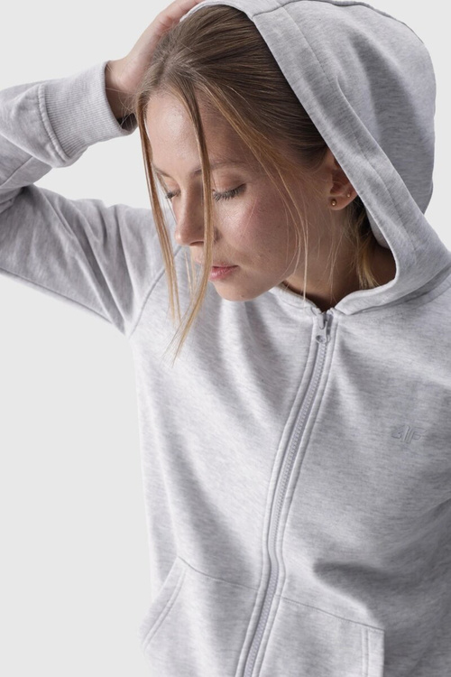 Жіноча толстовка на блискавці бавовна 4F сіра 4FWMM00TSWSF1467-27M