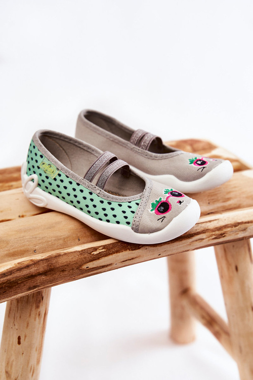 В'єтнамки Ballerinas Befado Cats 116X304 Grey-Green