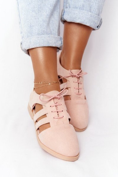 Жіночі броги з вирізами рожеві Lu Boo