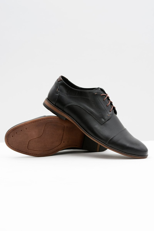 Чорні чоловічі шкіряні півчеревики Livio