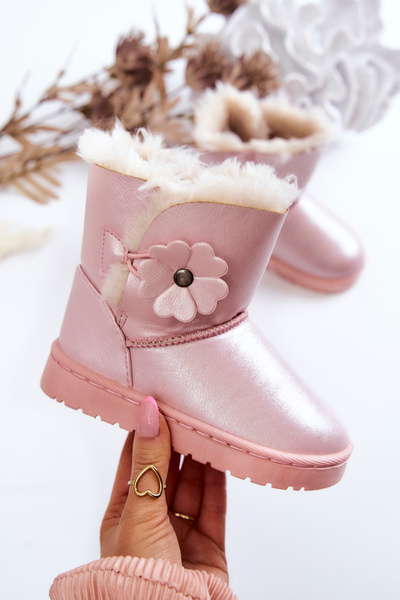 Дитячі снігові черевики з квіткою Pink Bianca