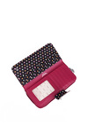Жіночий великий гаманець на блискавці в крапки кольору фуксії Lunelly
