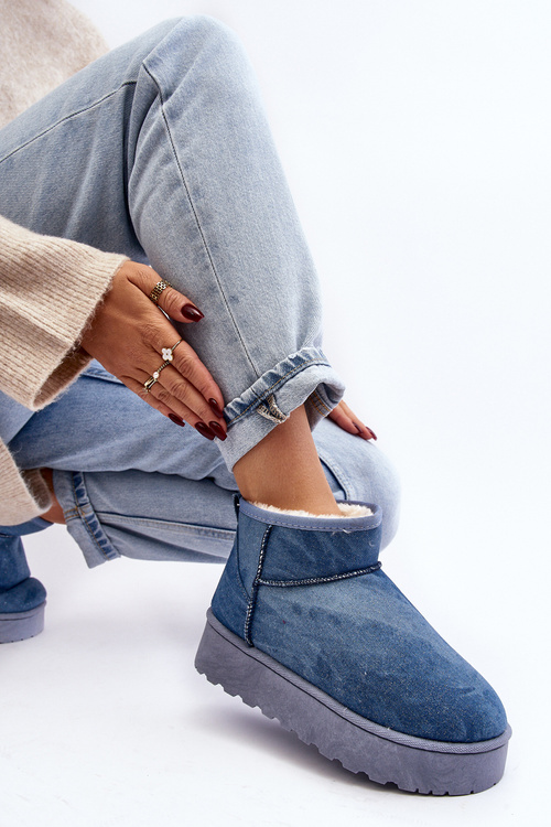 Жіночі зимові черевики з блискітками на платформі Blue Margella