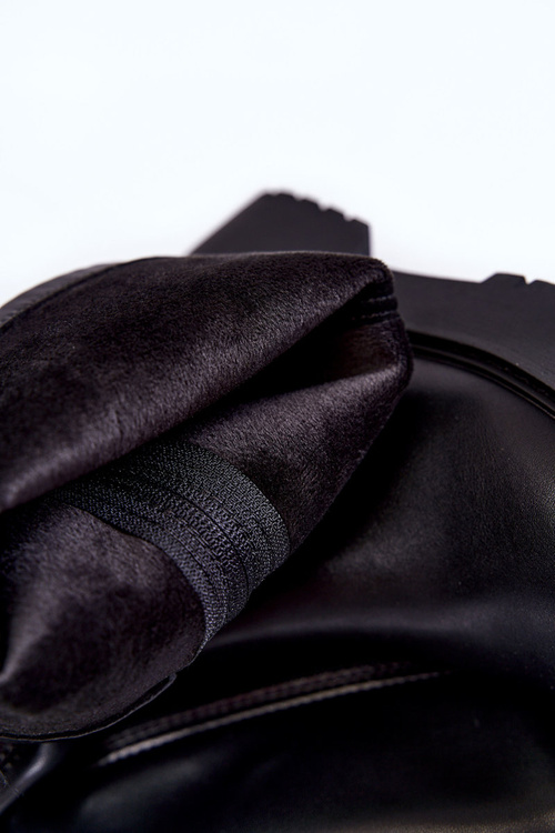 Жіночі шкіряні черевики на платформі Чорні Арета