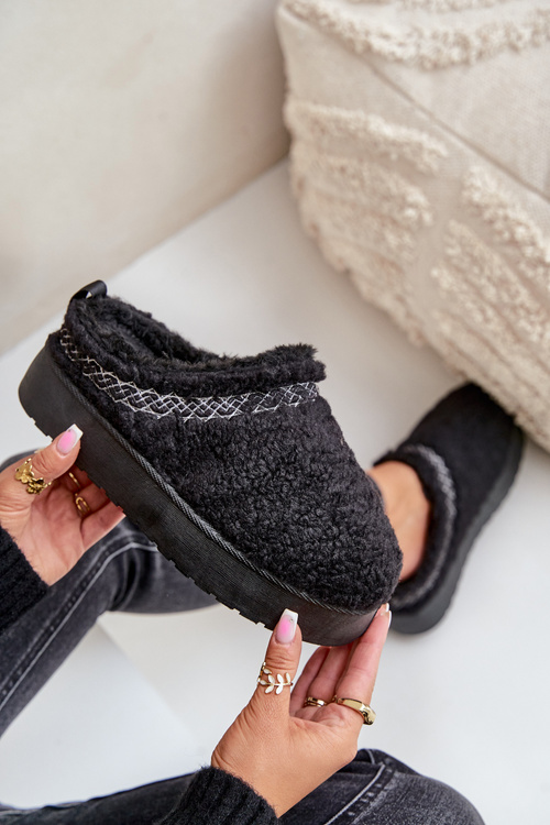 Снігові черевики на платформі з овчиною Black Mesirra