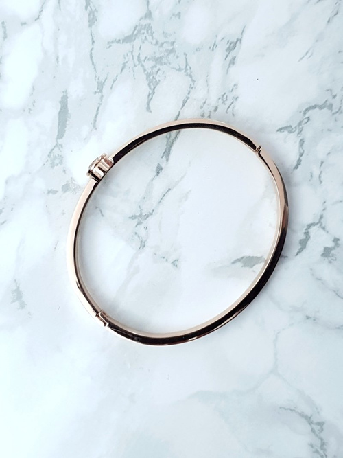 Жіночий сталевий браслет з цирконієм, рожеве золото Gemma