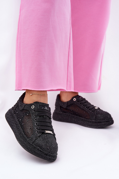 Декоровані кросівки на платформі GOE NN2N4021 чорні