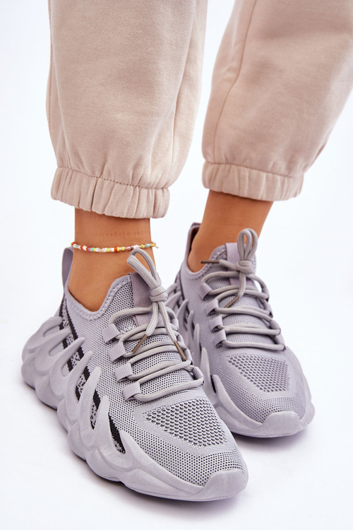 Жіночі модні кеди-шкарпетки сірі Daxo