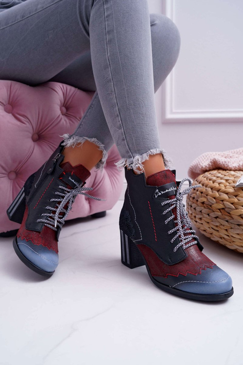 Жіночі шкіряні черевики Чоботи Maciejka Чорні 03190-01