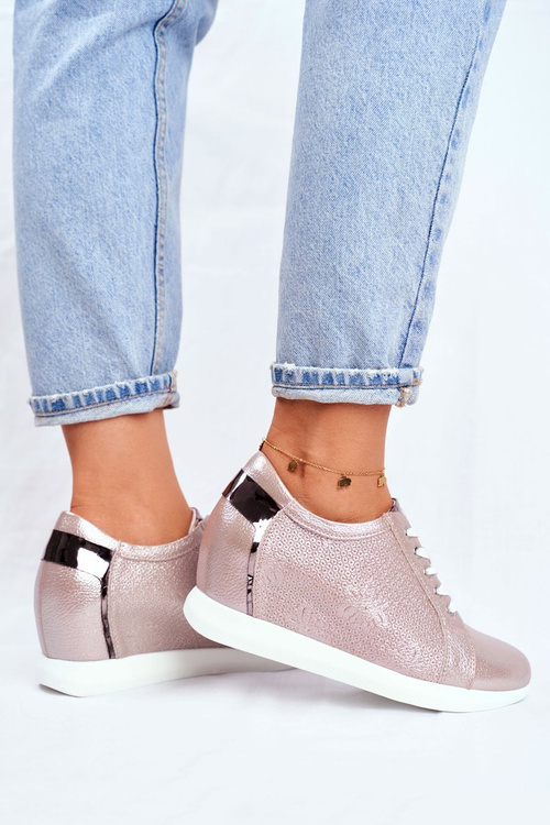 Жіночі кросівки на танкетці Sergio Leone Beige Flash SP235