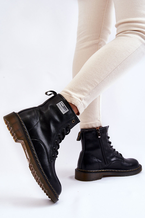 Жіночі шкіряні теплі черевики GOE II2N4053 Чорні