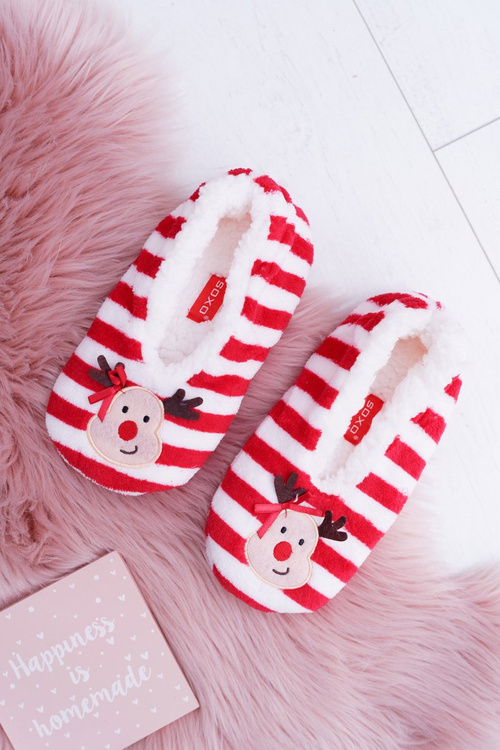 Домашні жіночі різдвяні балетки з оленями SOXO