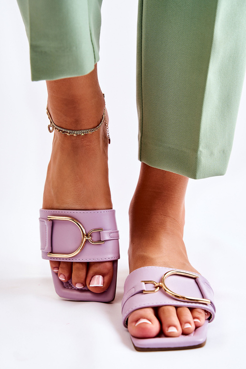 Жіночі класичні шкіряні тапочки з декором Violet Shilla