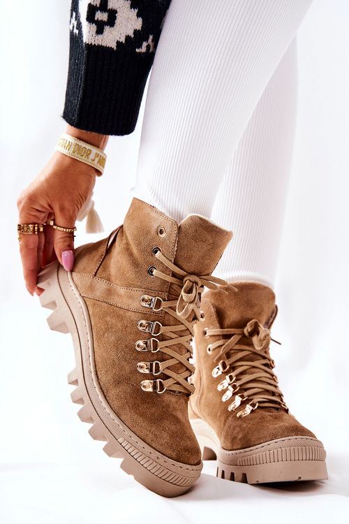 М'які замшеві чоботи Beige Sandstorm