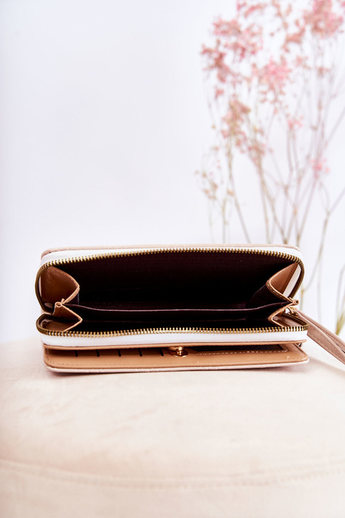 Гаманець жіночий великий з орнаментом бежевий Fabio