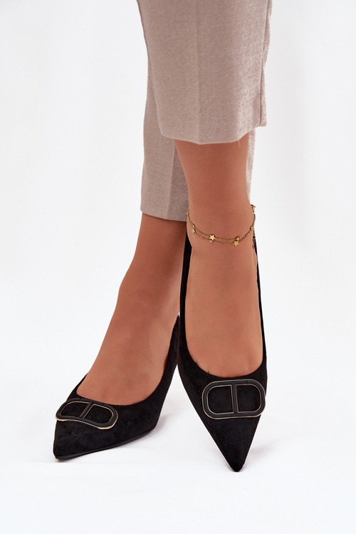 Жіночі туфлі на підборах З декоративним елементом Чорні Amelora