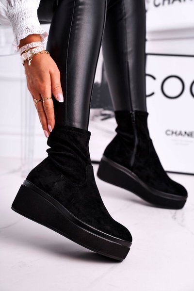 Чоботи жіночі замшеві Sergio Leone BT730 Чорні