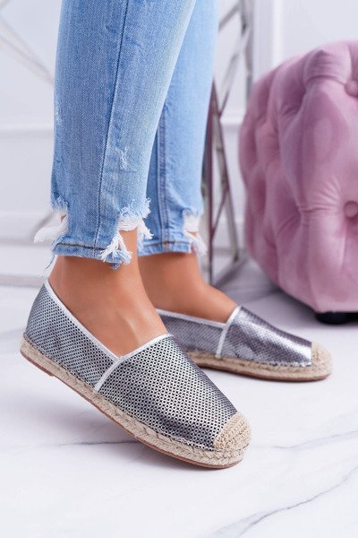 Срібні ажурні еспадрільї кімчі Lu Boo