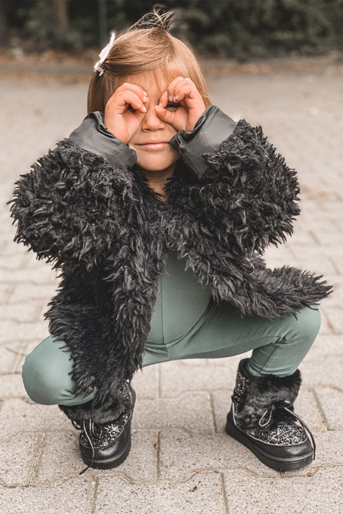 Дитячі снігові черевики з флісом Чорні Мінні Маус