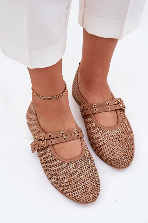 Балетки З Плетінням І Стягами Хакі Partheda