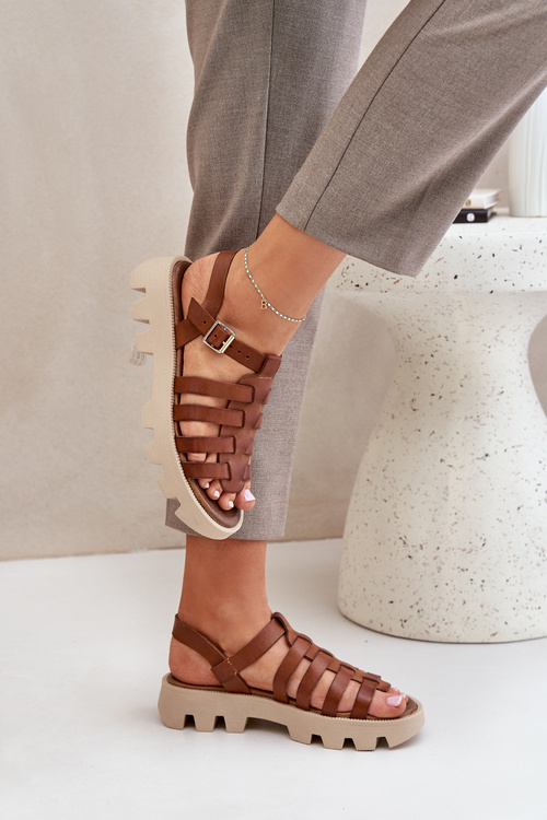 Шкіряні жіночі сандалі Zazoo 3695 Верблюд