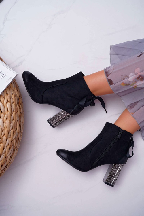 Жіночі черевики на шпильці Rock Zipper Black Stein