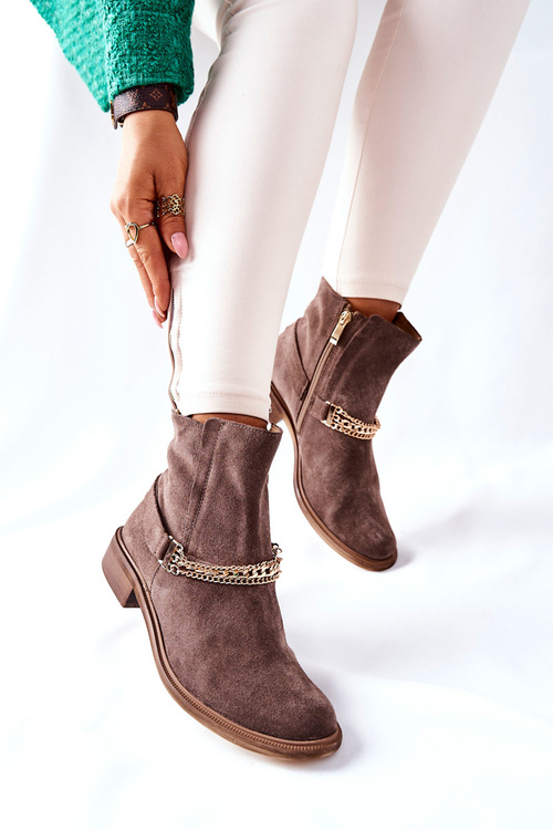 Жіночі замшеві черевики Nicole Leather Brown Dome