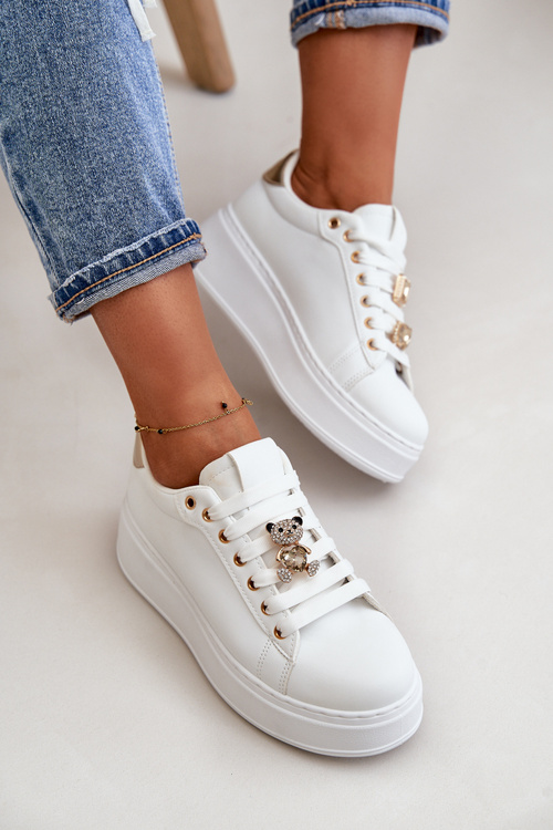 Жіночі кросівки на платформі з білим ведмедиком Vailina