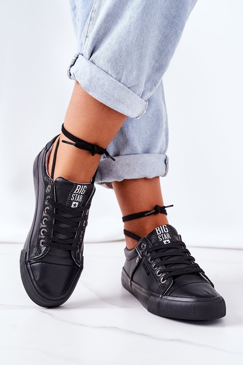 Жіночі шкіряні кросівки Big Star GG274061 Чорні