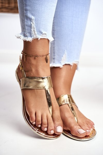 Лу Бу | Сандалі Gold Mirror Flip Sandals Nora II сорт.