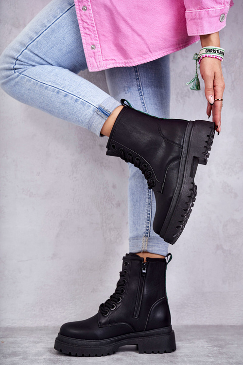 Жіночі шкіряні чоботи Workers Light Black Denila