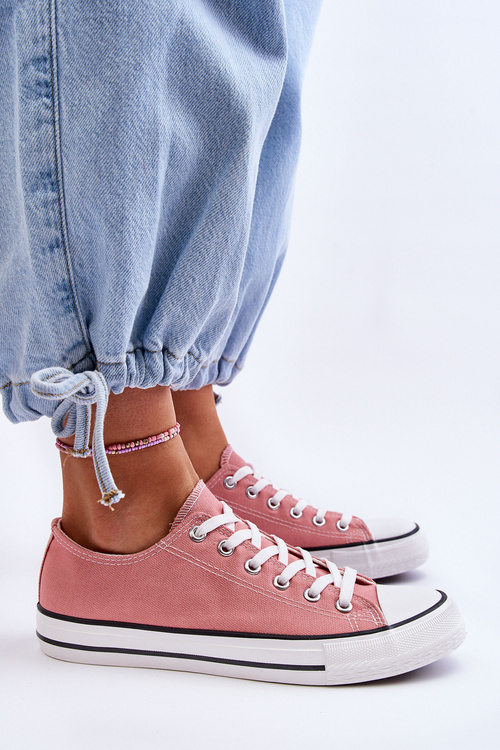 Класичні низькі жіночі кросівки темно-рожеві Vegas