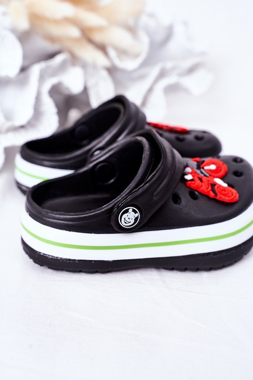 Дитячі поролонові тапочки Crocs Black Lazy Day