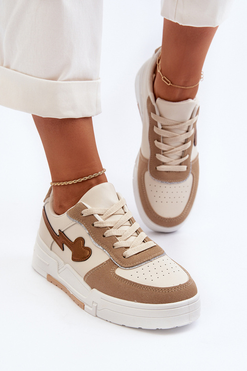Жіночі кросівки на платформі бежевого кольору Zeparine
