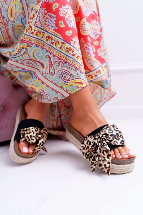 Жіночі шльопанці Vices Black Leopard 6275