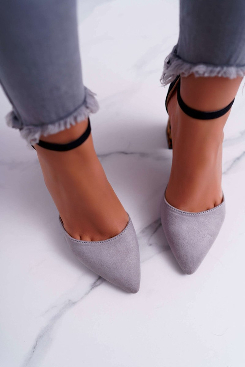 Жіночі туфлі на шпильці з леопардовим принтом сірого кольору Ferri