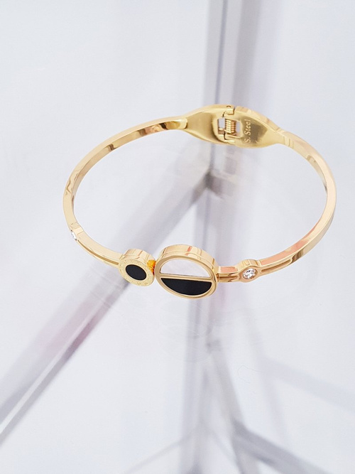 Жіночий сталевий браслет Римські Циркони Цифри Золото Вега