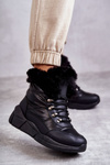 Жіночі зимові черевики на шнурівці Black Anna