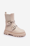 Бежеві ботильйони на блискавці для дівчинки Adeneia